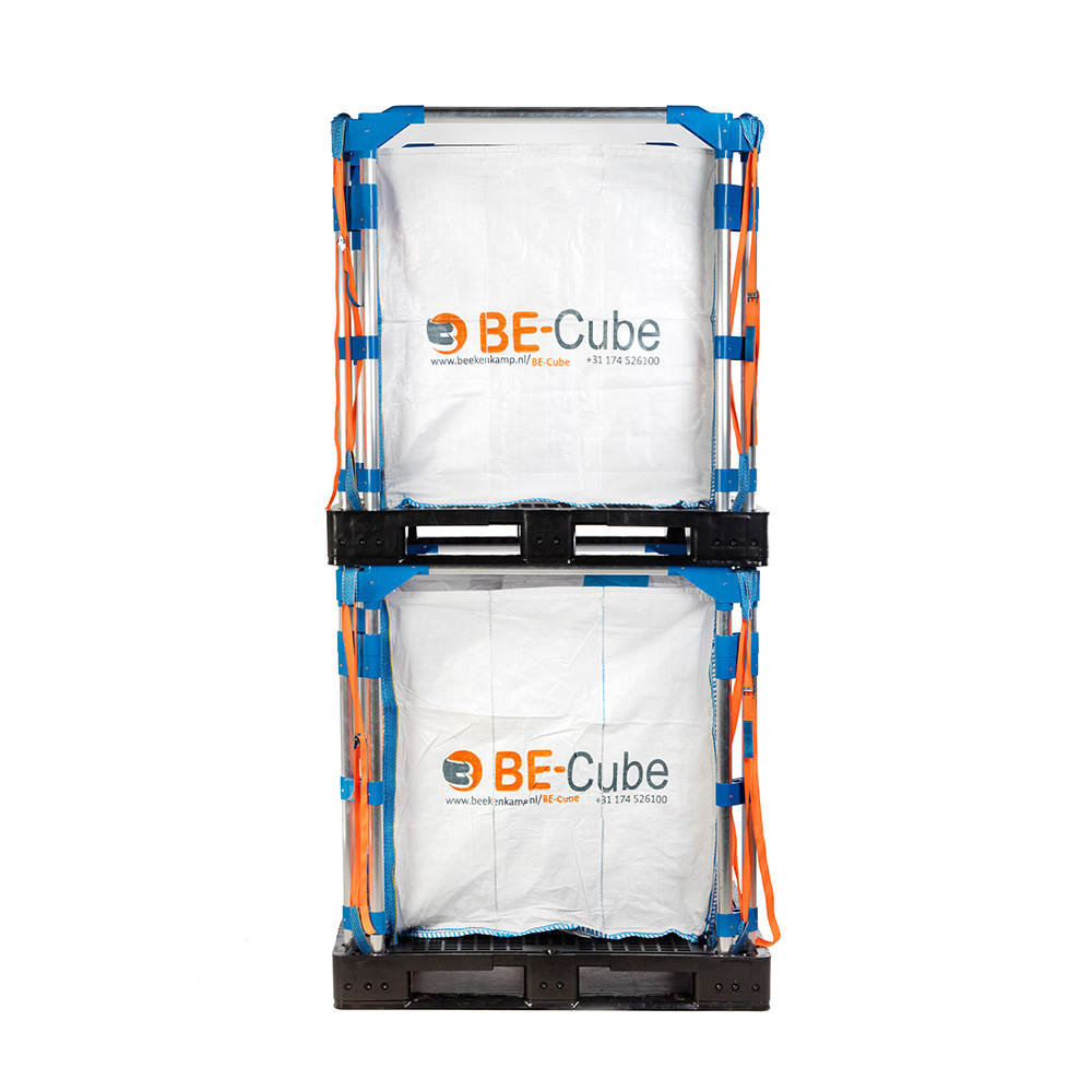BE-Cube pallet box 3201 with discharge hole in pallet