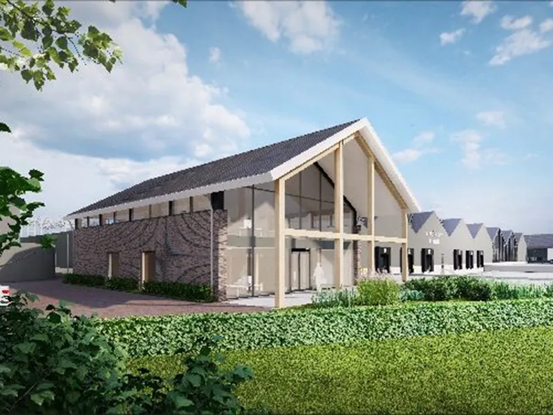 Voorkant van het gebouw van Deliflor Hoogveld